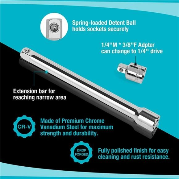 DURATECH Bit Socket Set, 42-piece with Storage Case, SAE & Metric - Picture 5 of 7